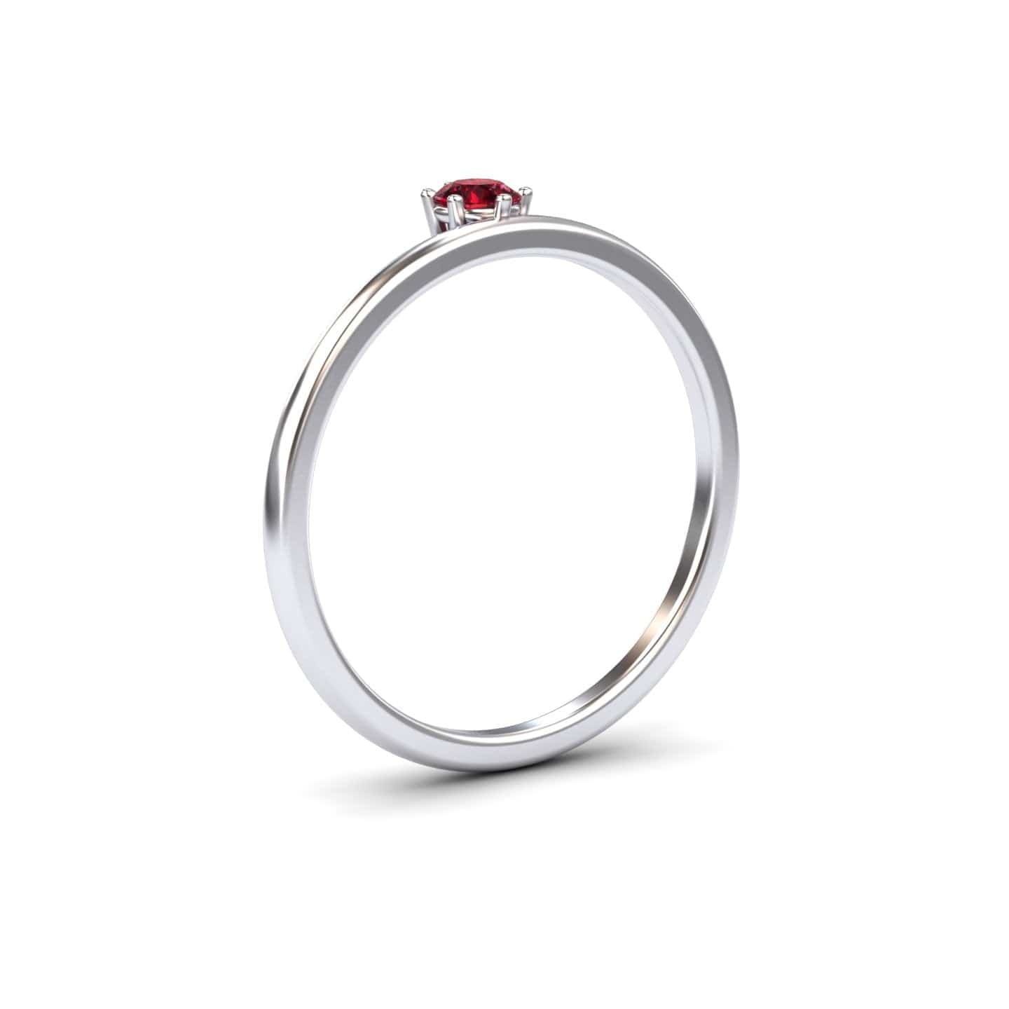 Ruby Solitaire Petite Ring - Faria
