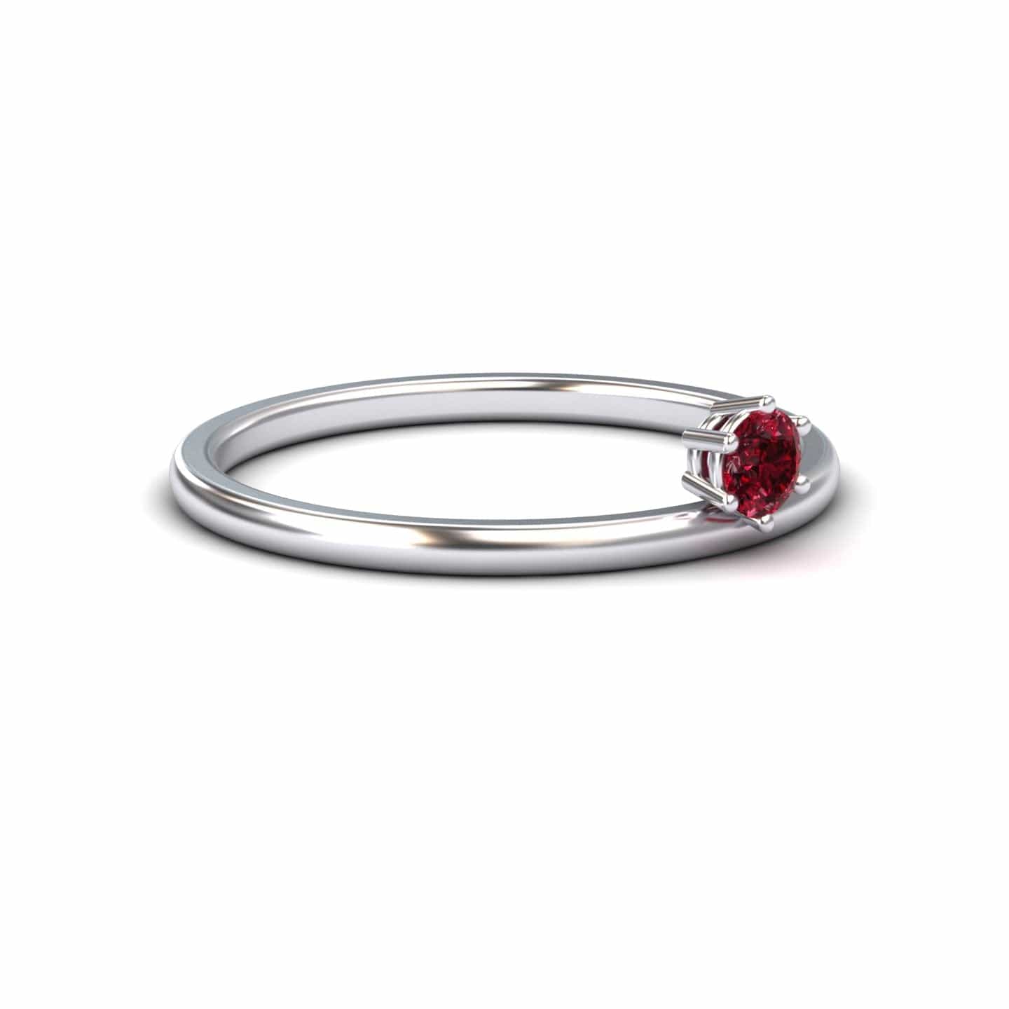 Ruby Solitaire Petite Ring - Faria