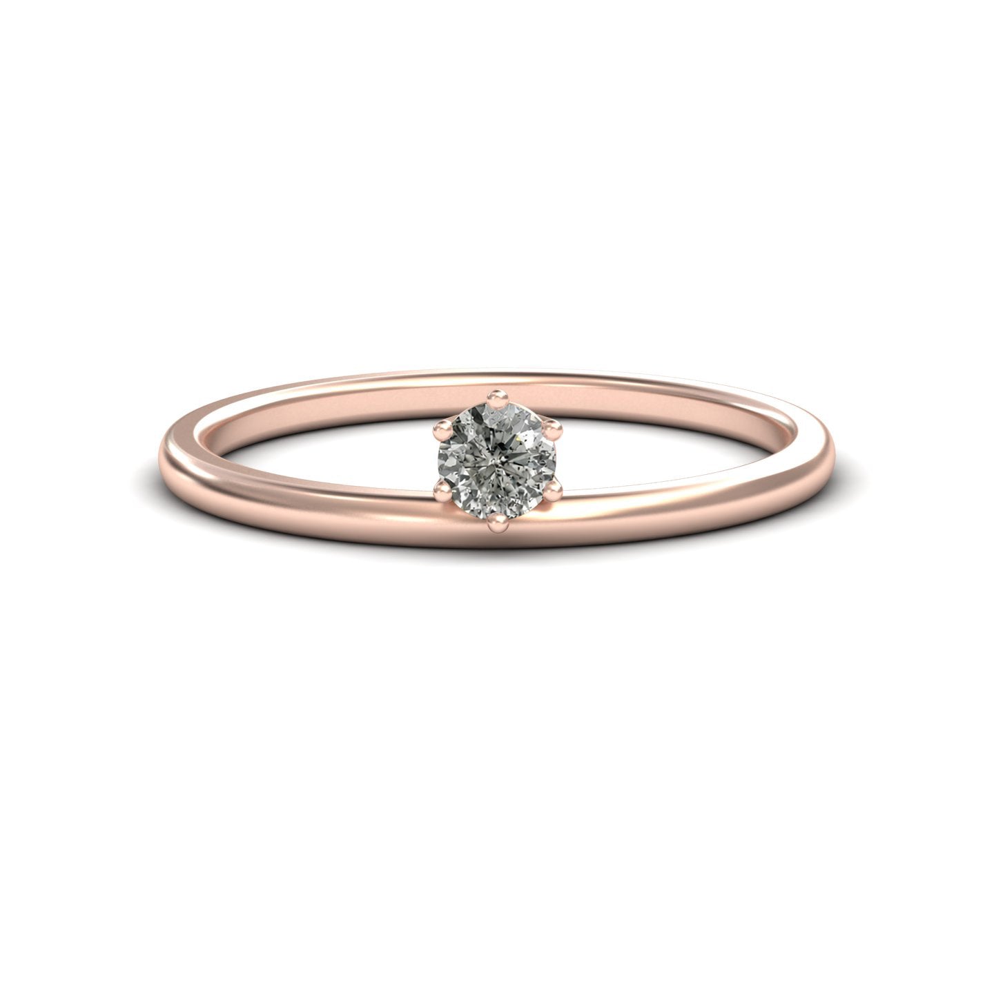Salt & Peper Diamond Solitaire Petite Ring - Faria