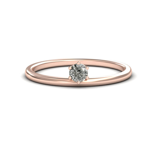 Salt & Peper Diamond Solitaire Petite Ring - Faria