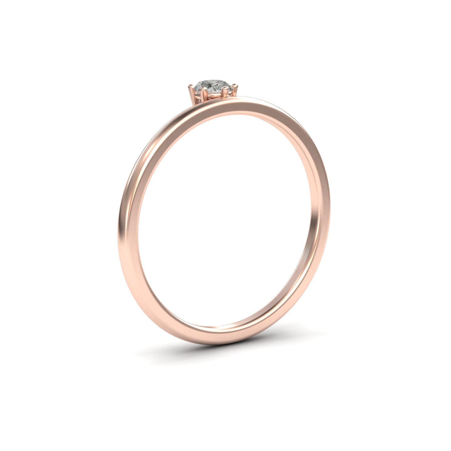 Salt & Peper Diamond Solitaire Petite Ring - Faria