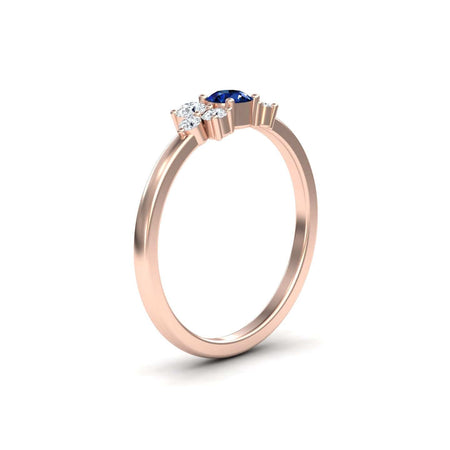 Blue Sapphire & Diamond Cluster Ring - Liana