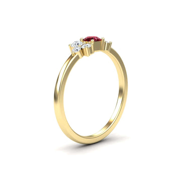 Ruby & Diamond Cluster Ring - Liana