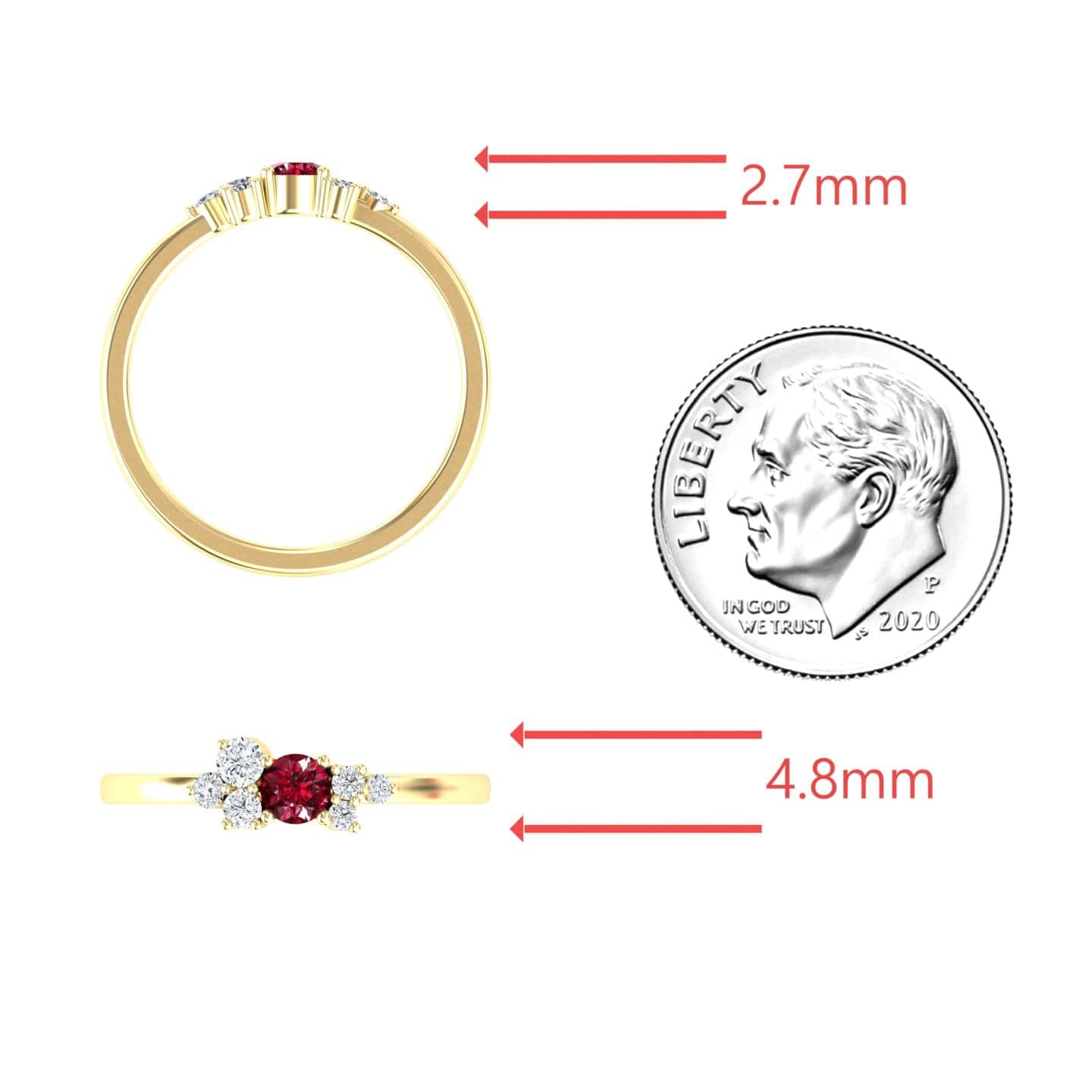 Ruby & Diamond Cluster Ring - Liana