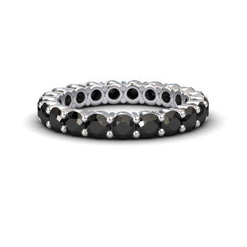 Black Diamond Prong-Set Eternity Band - Mahira