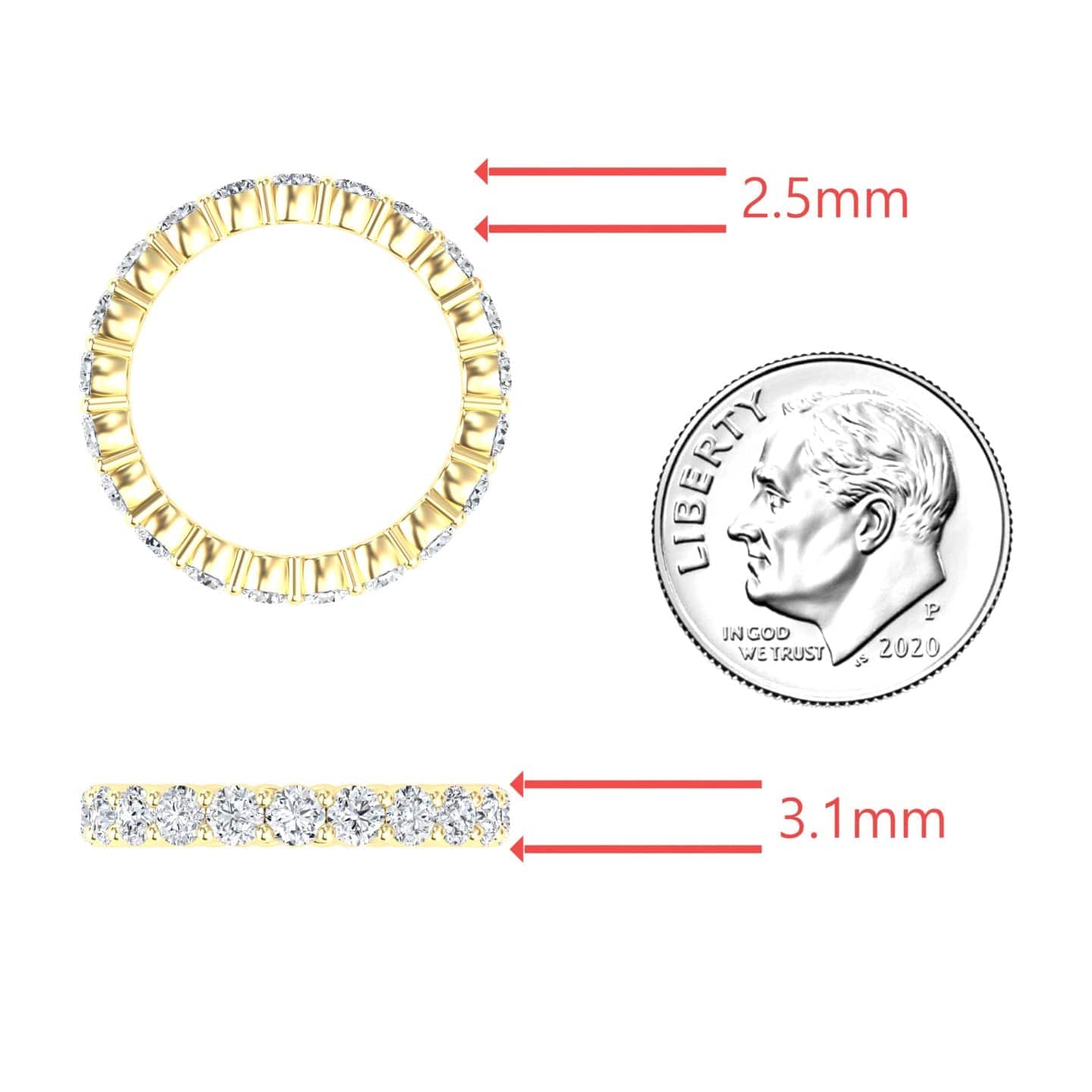 White Diamond Prong-Set Eternity Band - Mahira