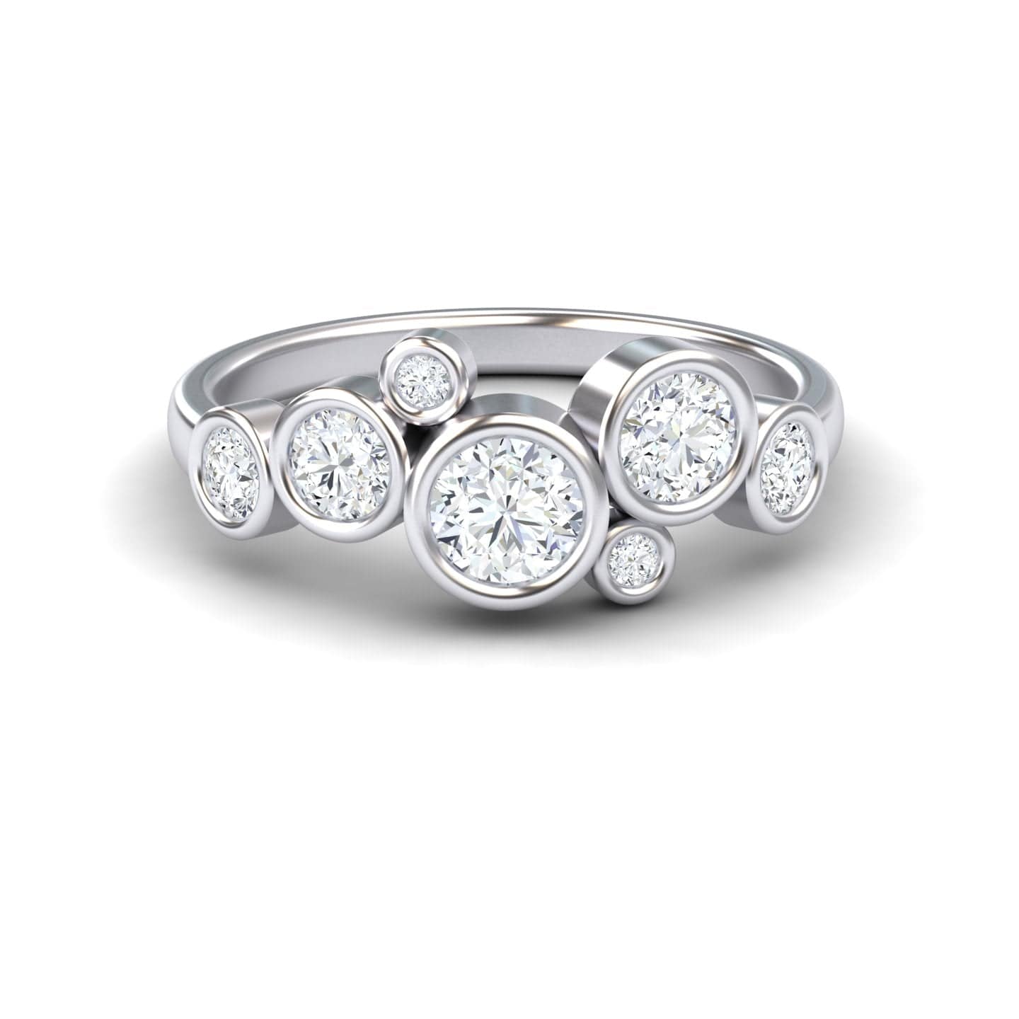 White Diamond Bubble Ring - Carmen