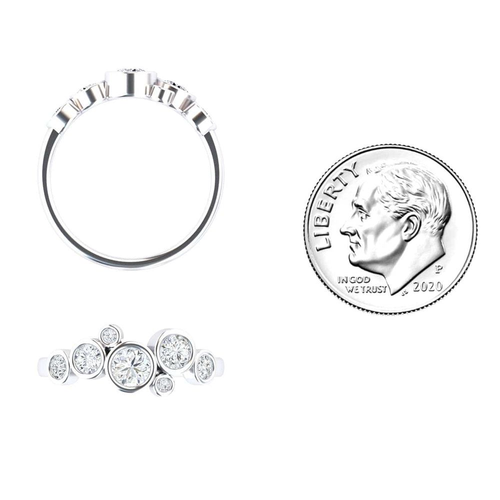 White Diamond Bubble Ring - Carmen