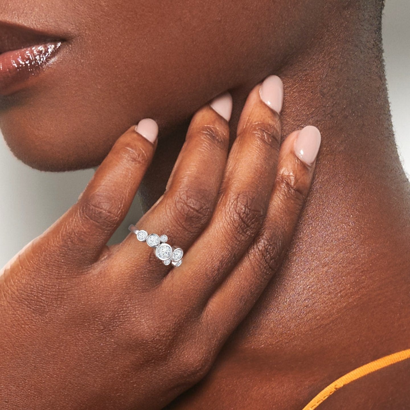 White Diamond Bubble Ring - Carmen