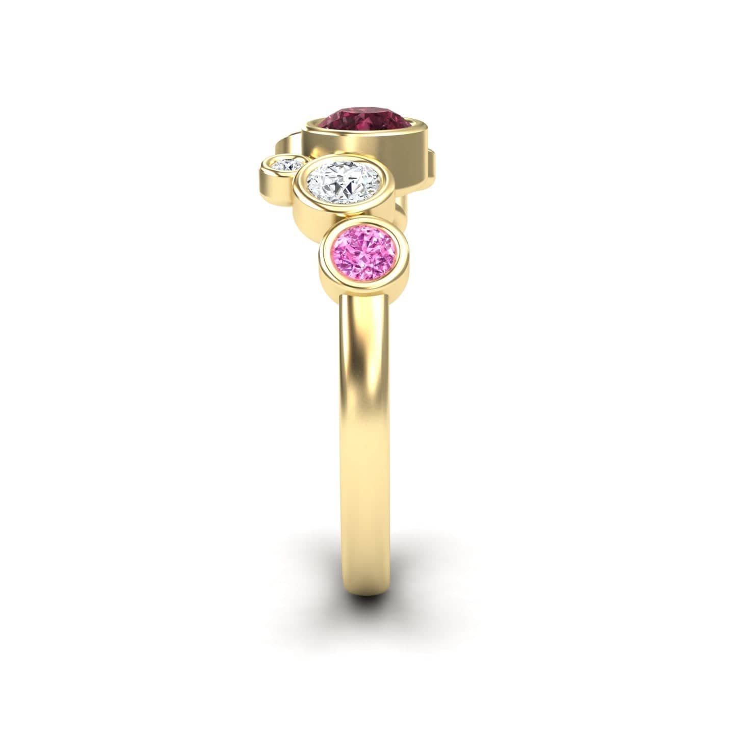 Ruby & Pink Sapphire Bubble Ring - Carmen
