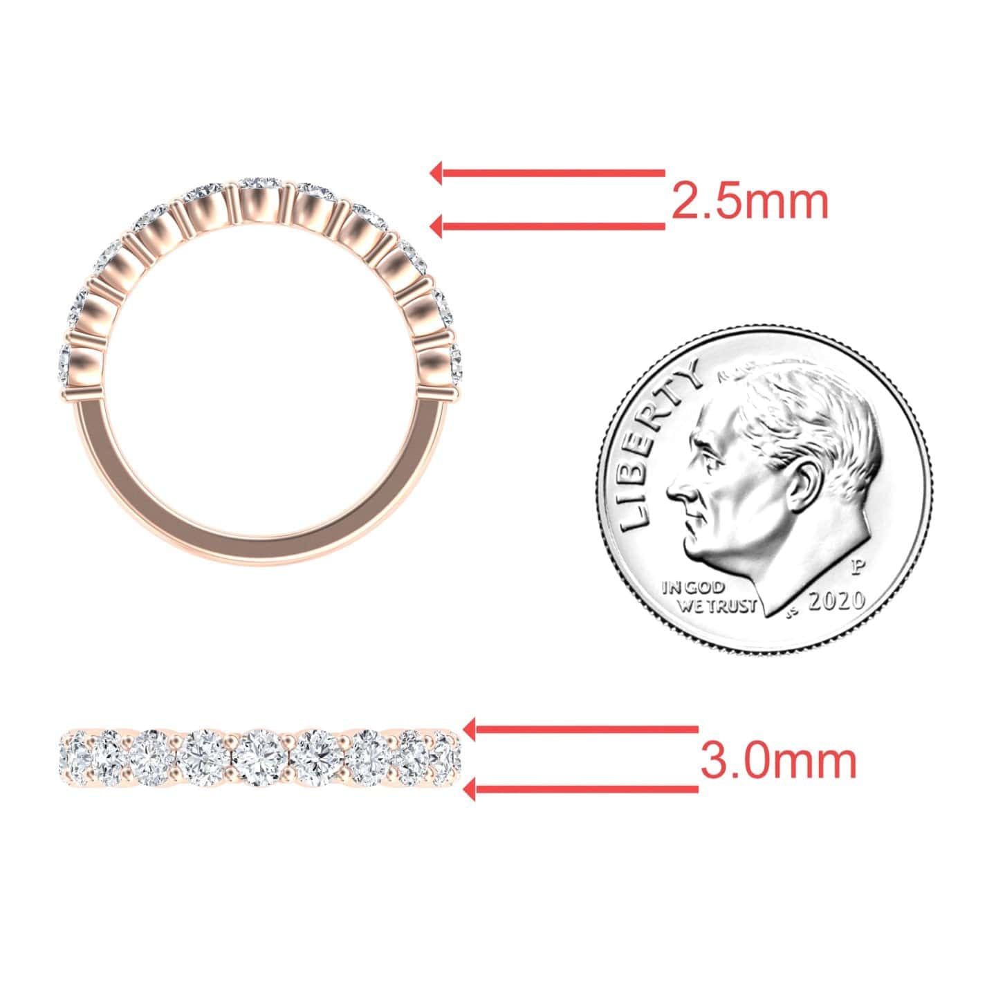 White Diamond Half Eternity Wedding Ring - Parveen