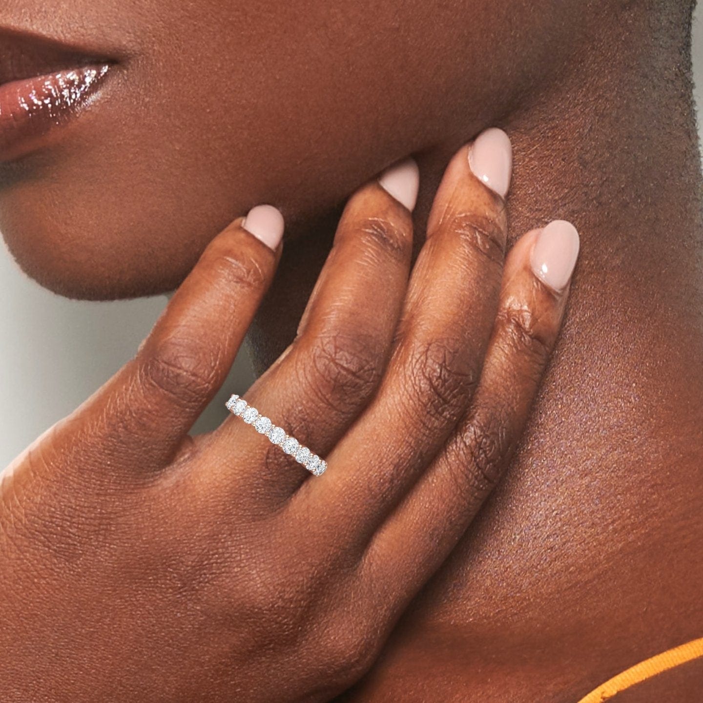 White Diamond Half Eternity Wedding Ring - Parveen