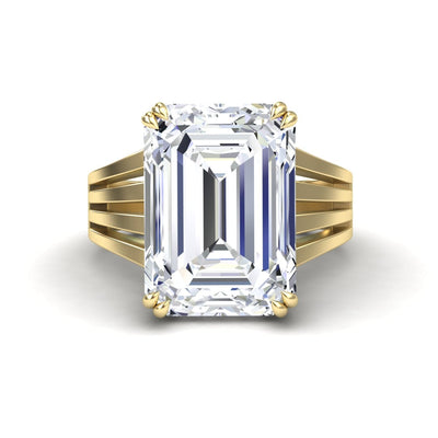 Moissanite & Diamond Fashion Solitaire Ring