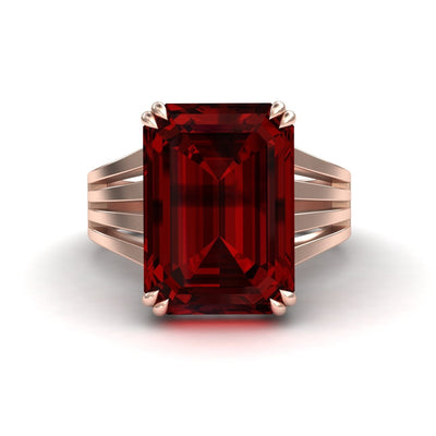 Garnet & Diamond Fashion Solitaire Ring