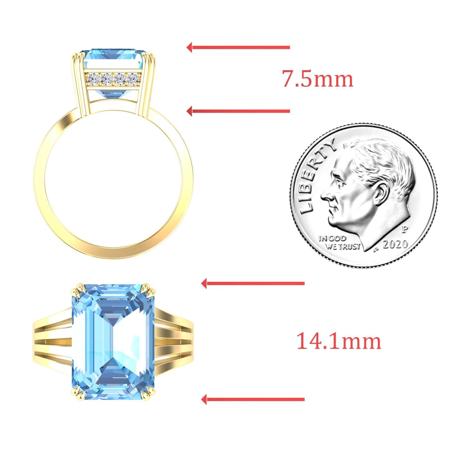 Swiss Blue Topaz & Diamond Fashion Solitaire Ring - Tasmia