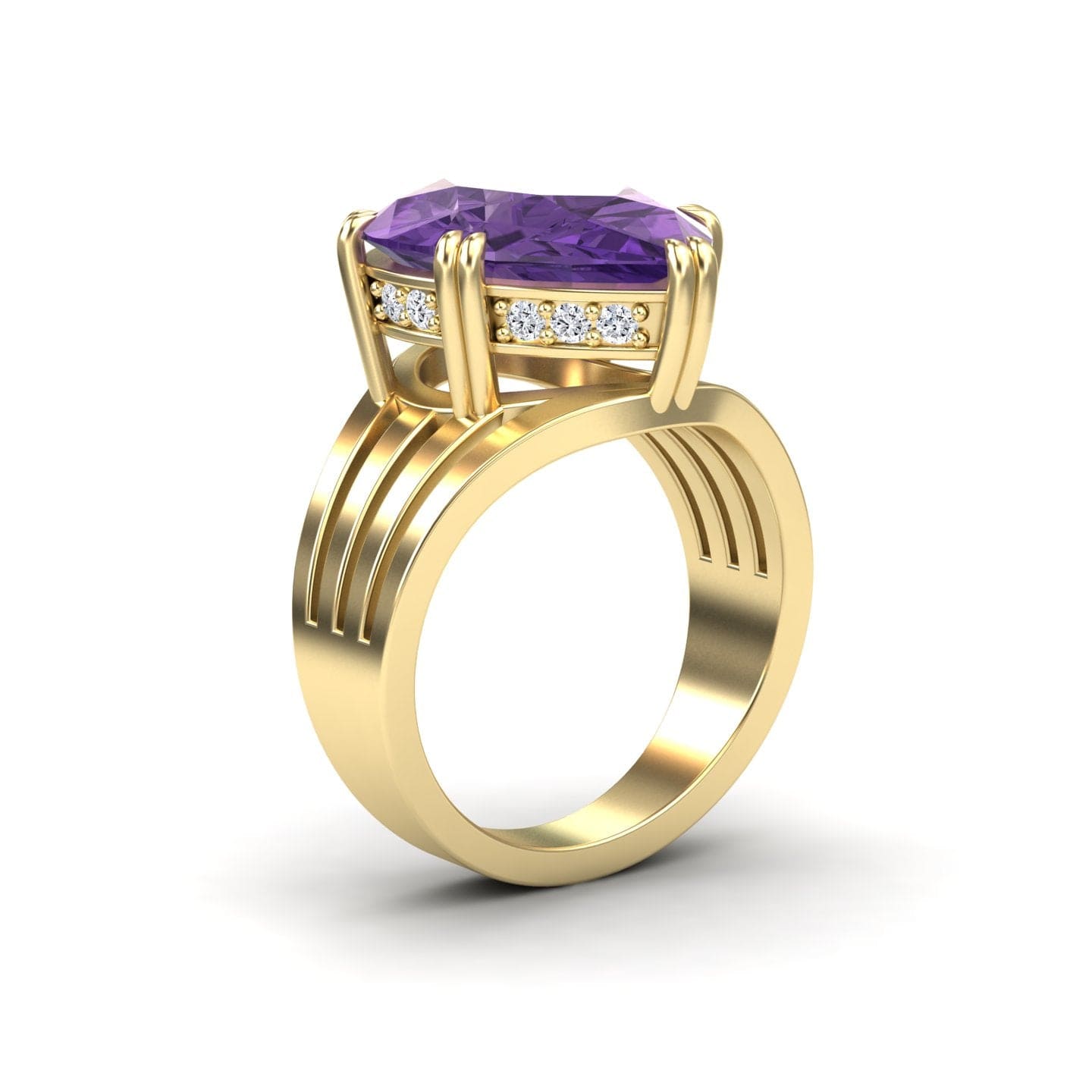 Amethyst & Diamond Regal Ring - Anna