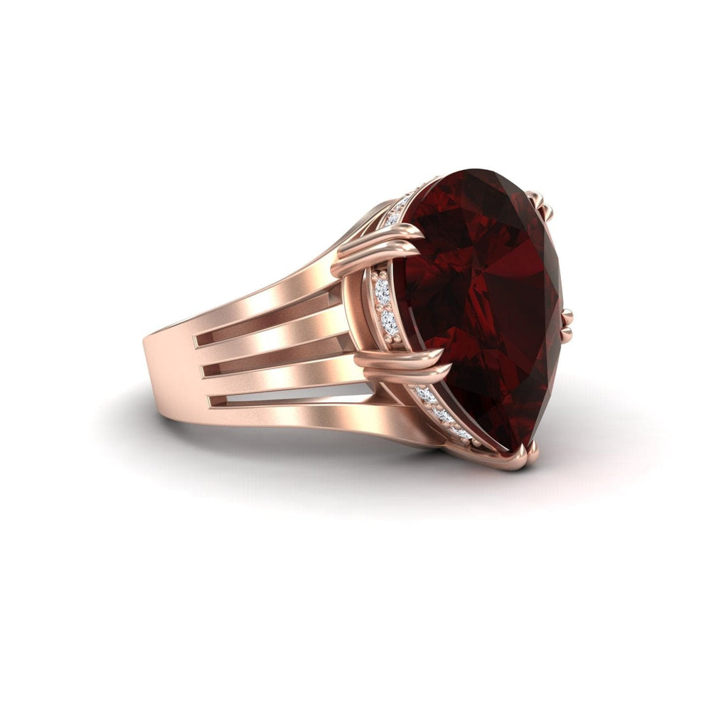 Garnet & Diamond Regal Ring - Anna