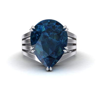 London Blue Topaz & Diamond Regal Ring