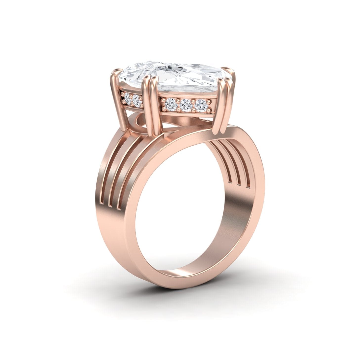 Rock Crystal Quartz & Diamond Regal Ring - Anna