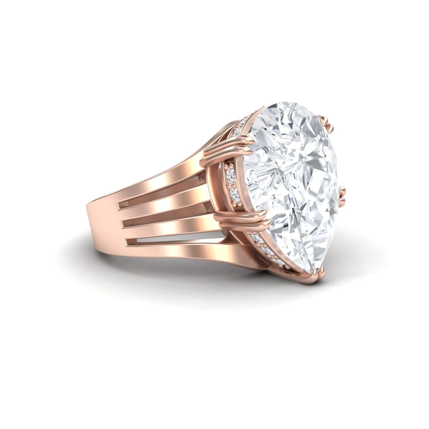 Rock Crystal Quartz & Diamond Regal Ring - Anna