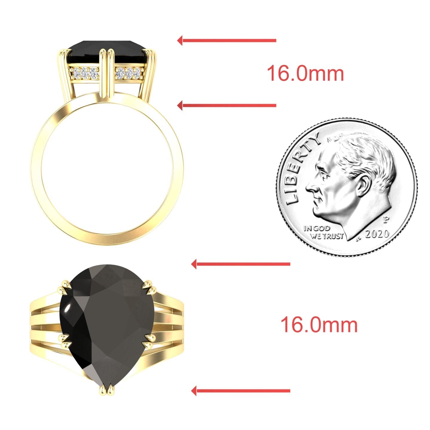 Black Onyx & Diamond Regal Ring - Anna