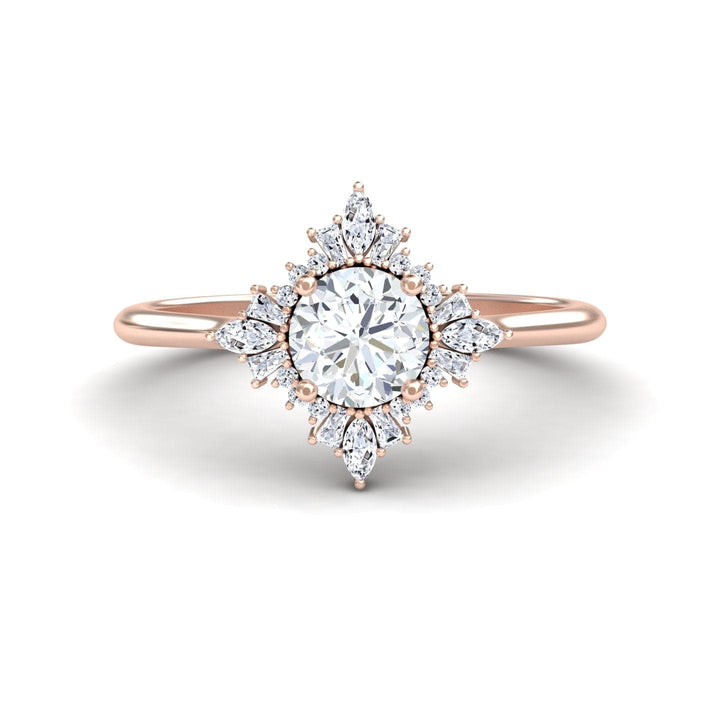 Diamond Vintage-Inspired Starburst Ring - Delia