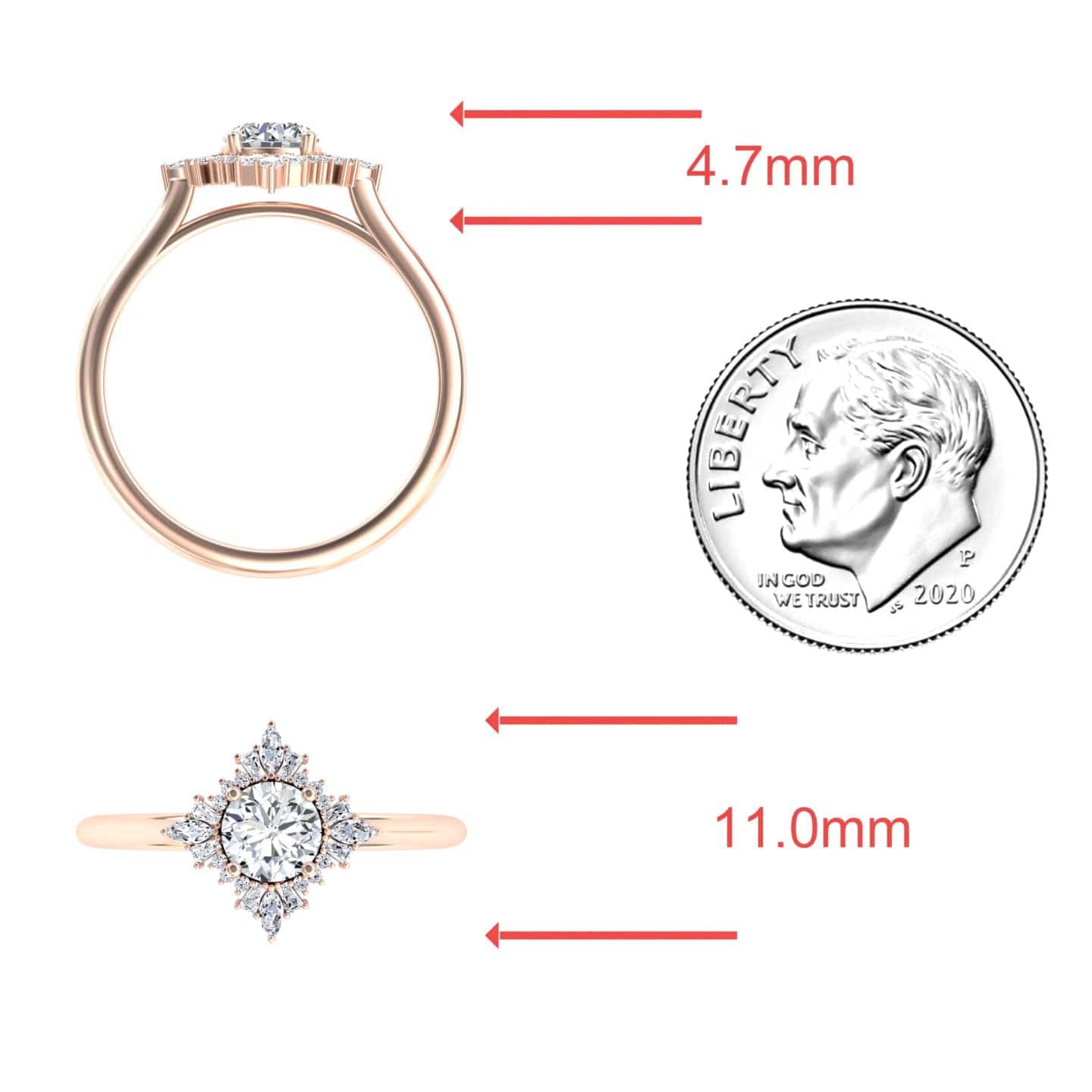 Diamond Vintage-Inspired Starburst Ring - Delia