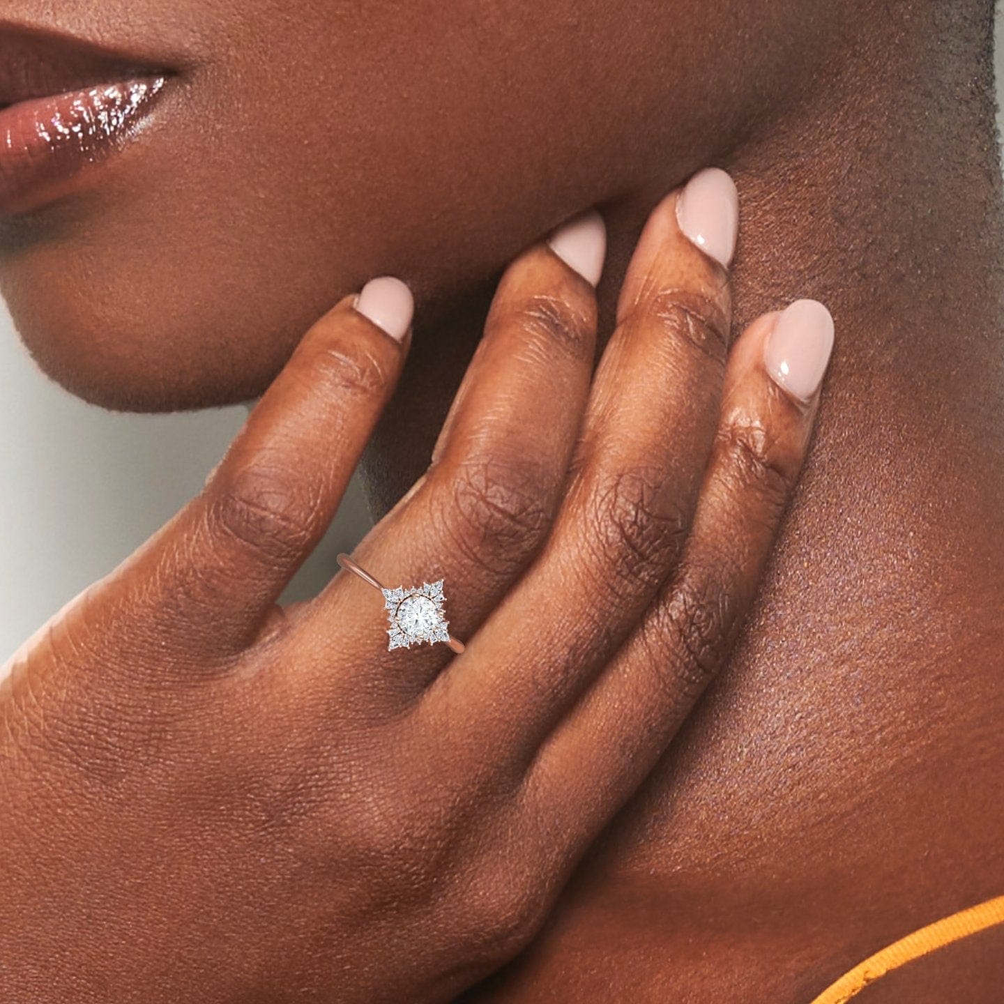 Diamond Vintage-Inspired Starburst Ring - Delia
