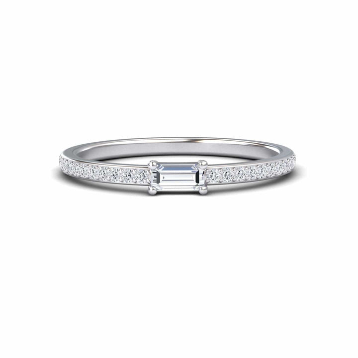 White Diamond Pave Ring - Dia
