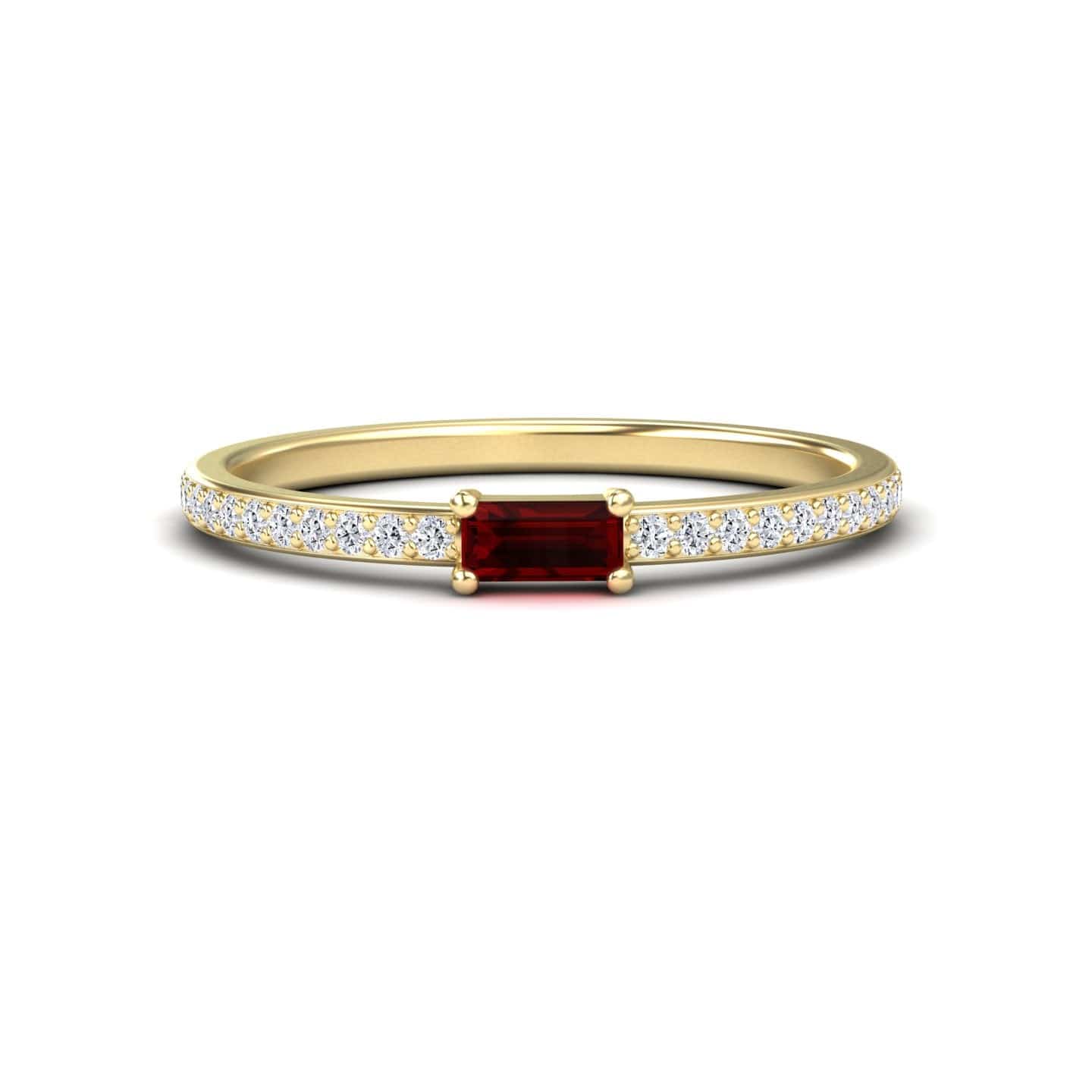 Garnet & Diamond Pave Ring - Dia