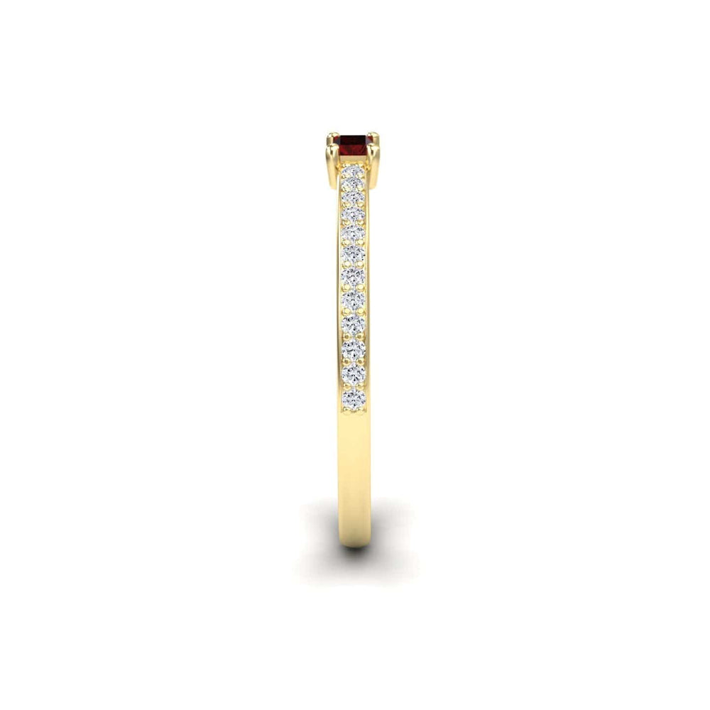 Garnet & Diamond Pave Ring - Dia
