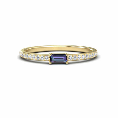 Lab Grown Alexandrite & Diamond Pave Ring