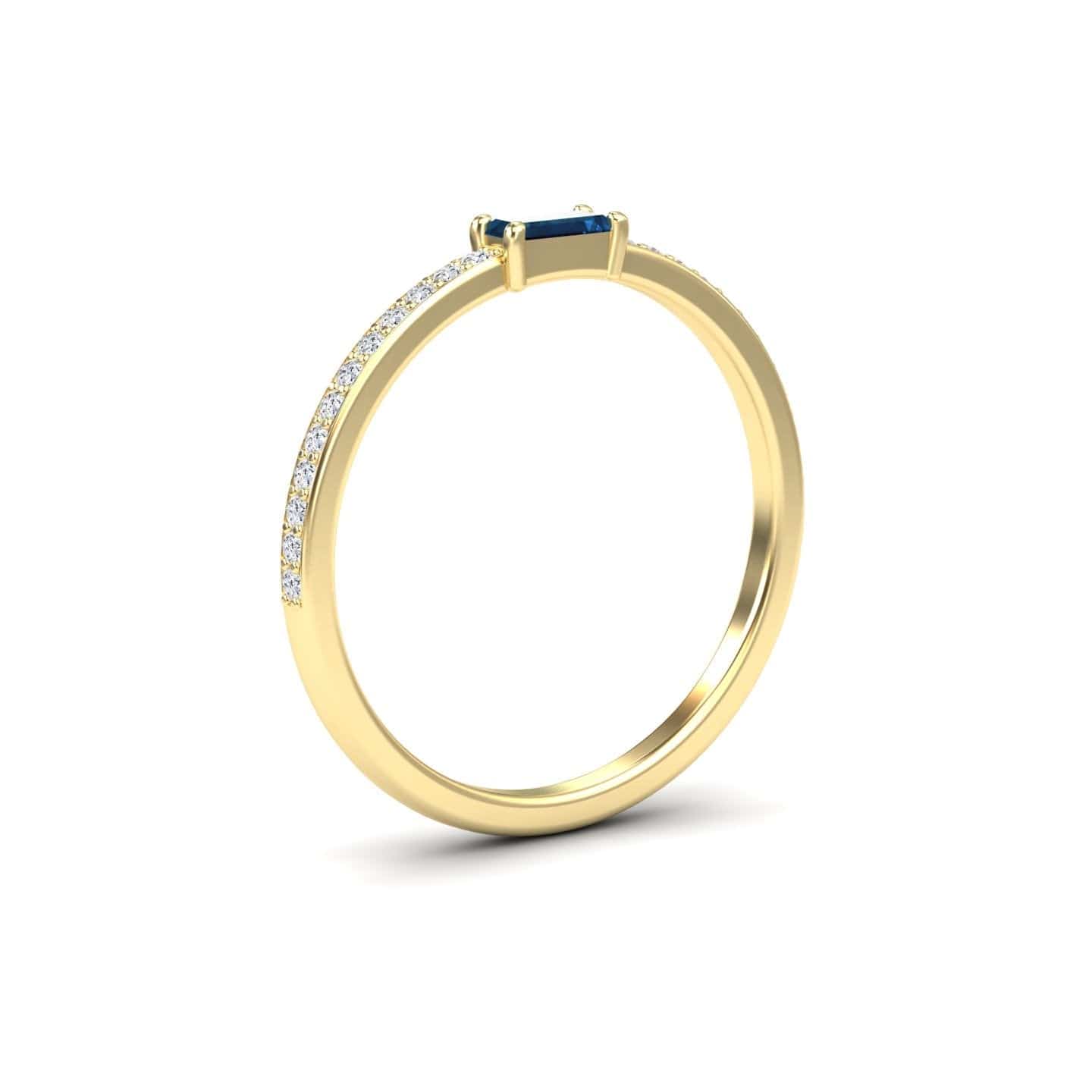 London Blue Topaz & Diamond Pave Ring - Dia