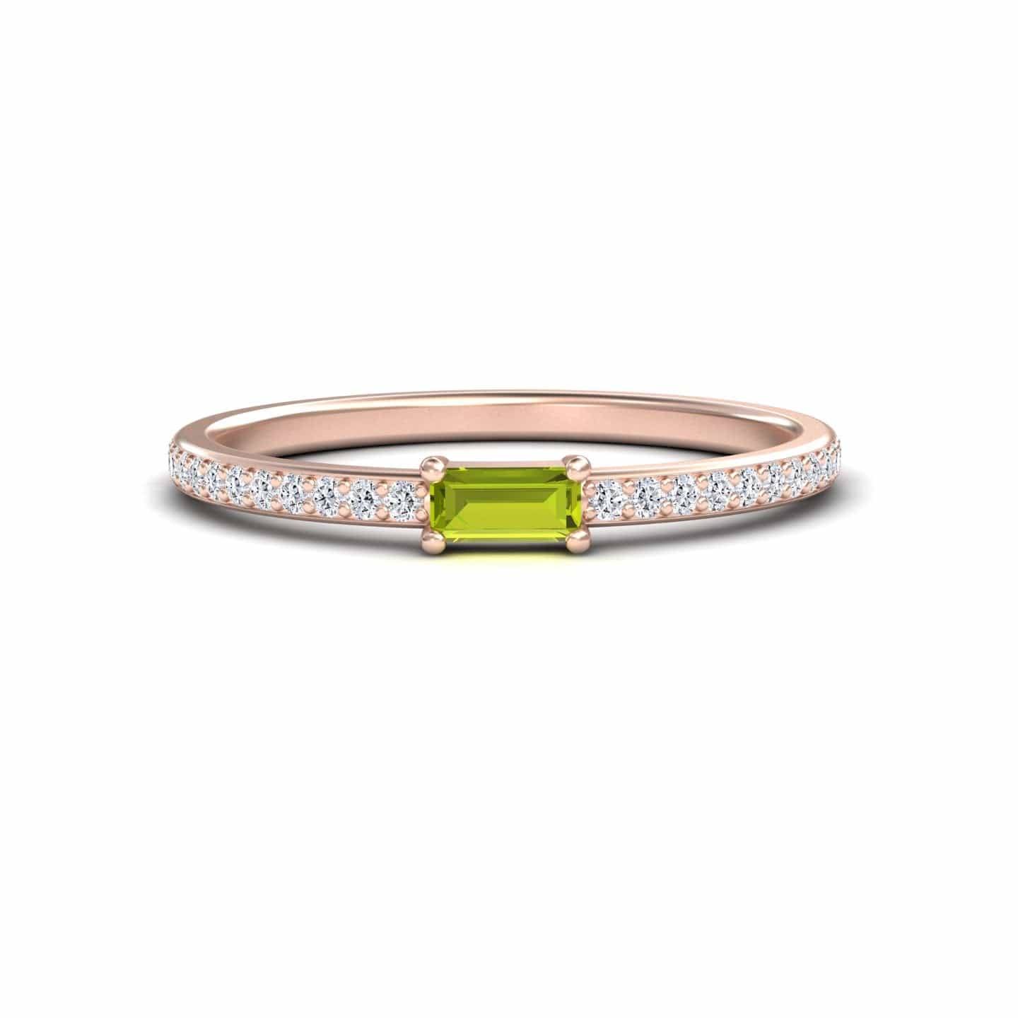 Peridot & Diamond Pave Ring - Dia