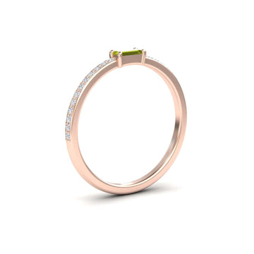 Peridot & Diamond Pave Ring - Dia
