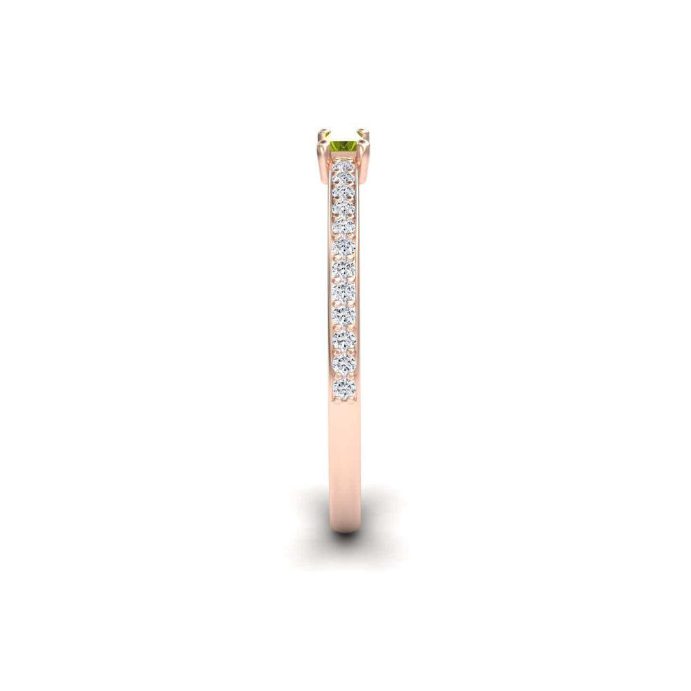 Peridot & Diamond Pave Ring - Dia
