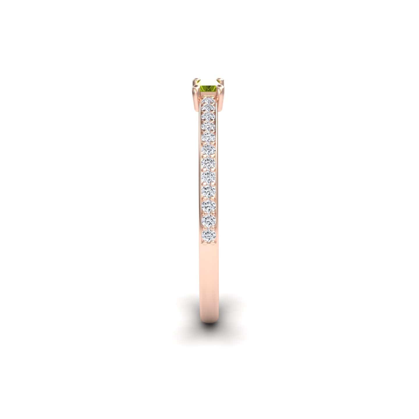 Peridot & Diamond Pave Ring - Dia