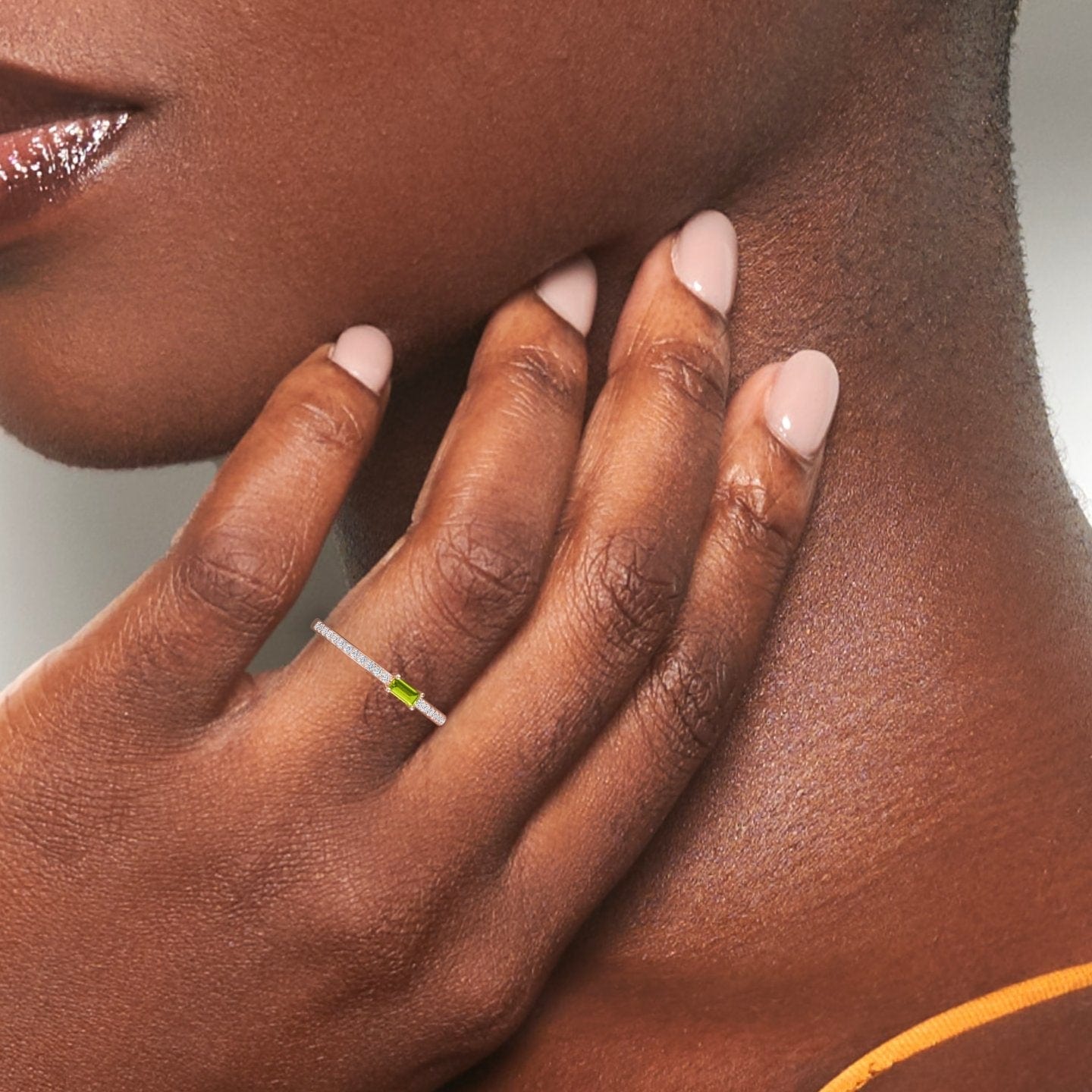 Peridot & Diamond Pave Ring - Dia
