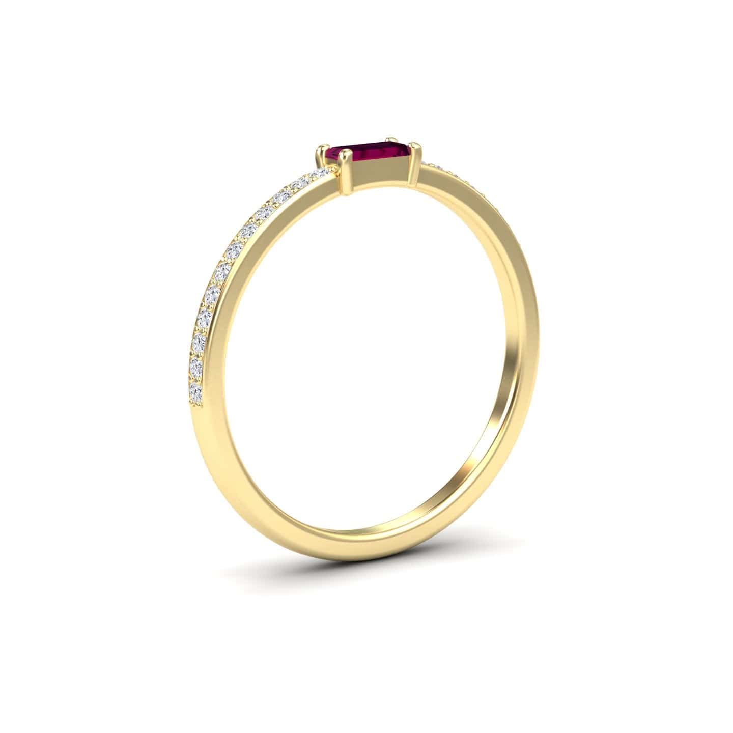 Rhodolite Garnet & Diamond Pave Ring - Dia