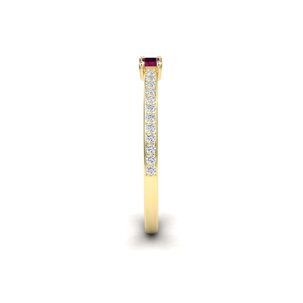 Rhodolite Garnet & Diamond Pave Ring - Dia