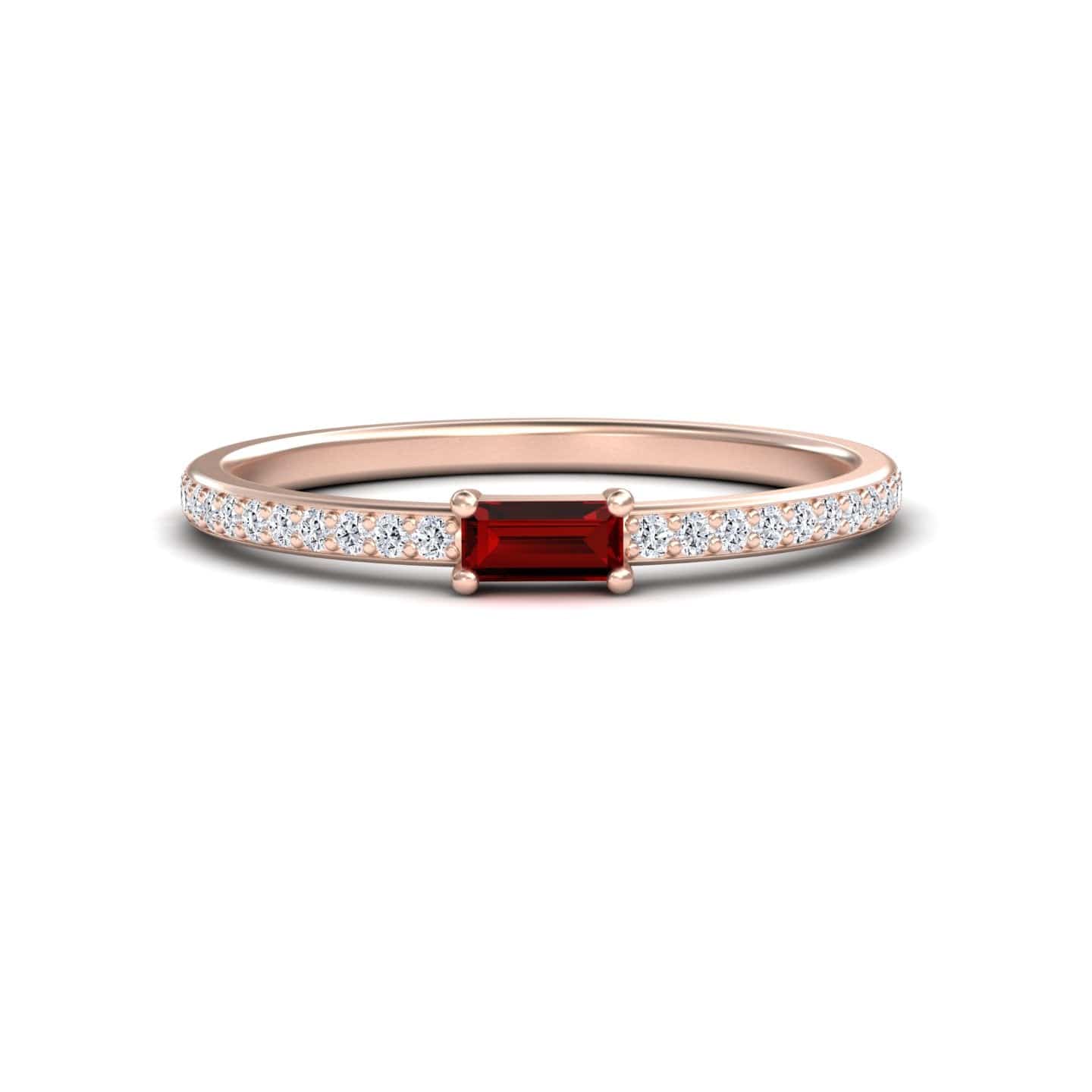 Ruby & Diamond Pave Ring - Dia