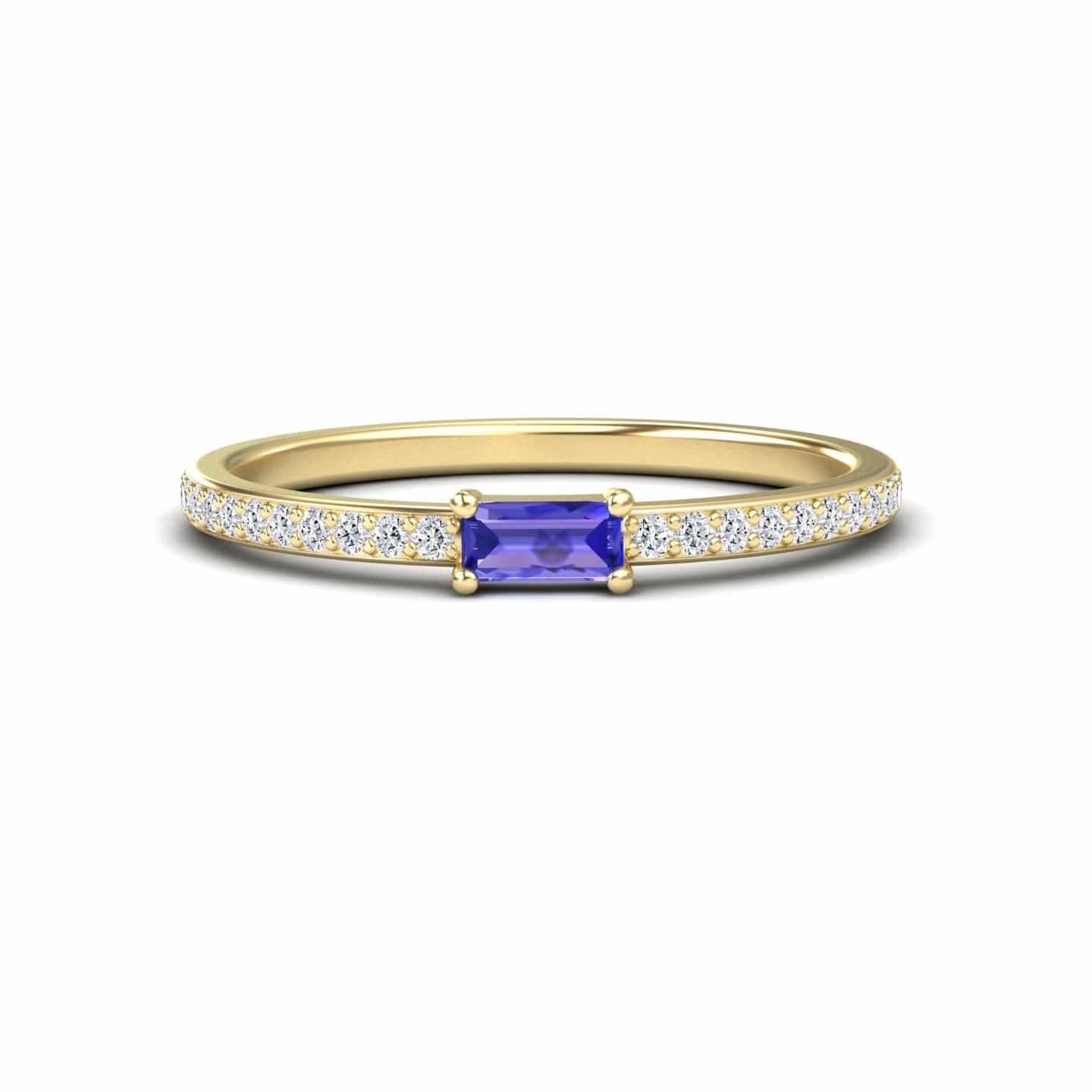 Tanzanite & Diamond Pave Ring - Dia