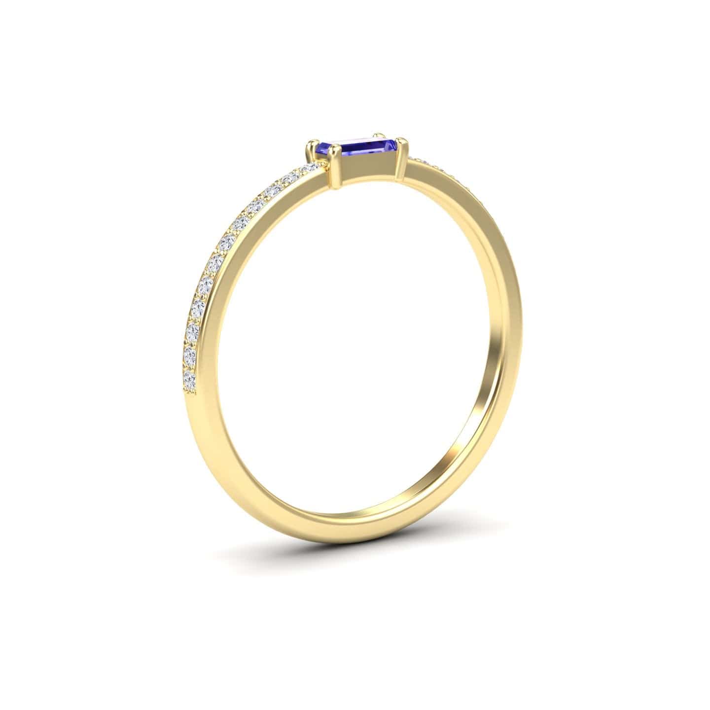 Tanzanite & Diamond Pave Ring - Dia