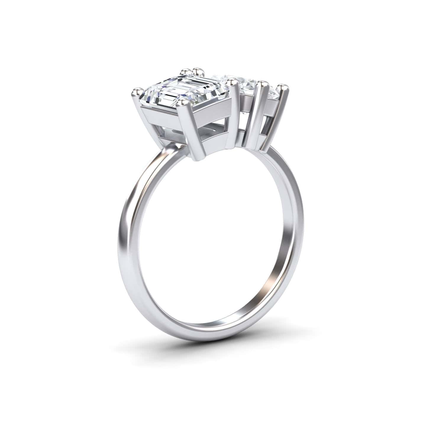 White Moissanite Toi et Moi Cocktail Ring - Ellen