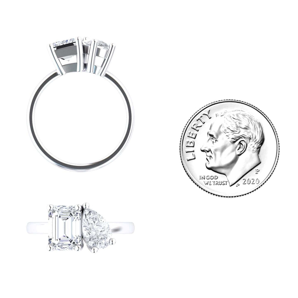 Lab Grown White Moissanite Toi et Moi Cocktail Ring - Ellen