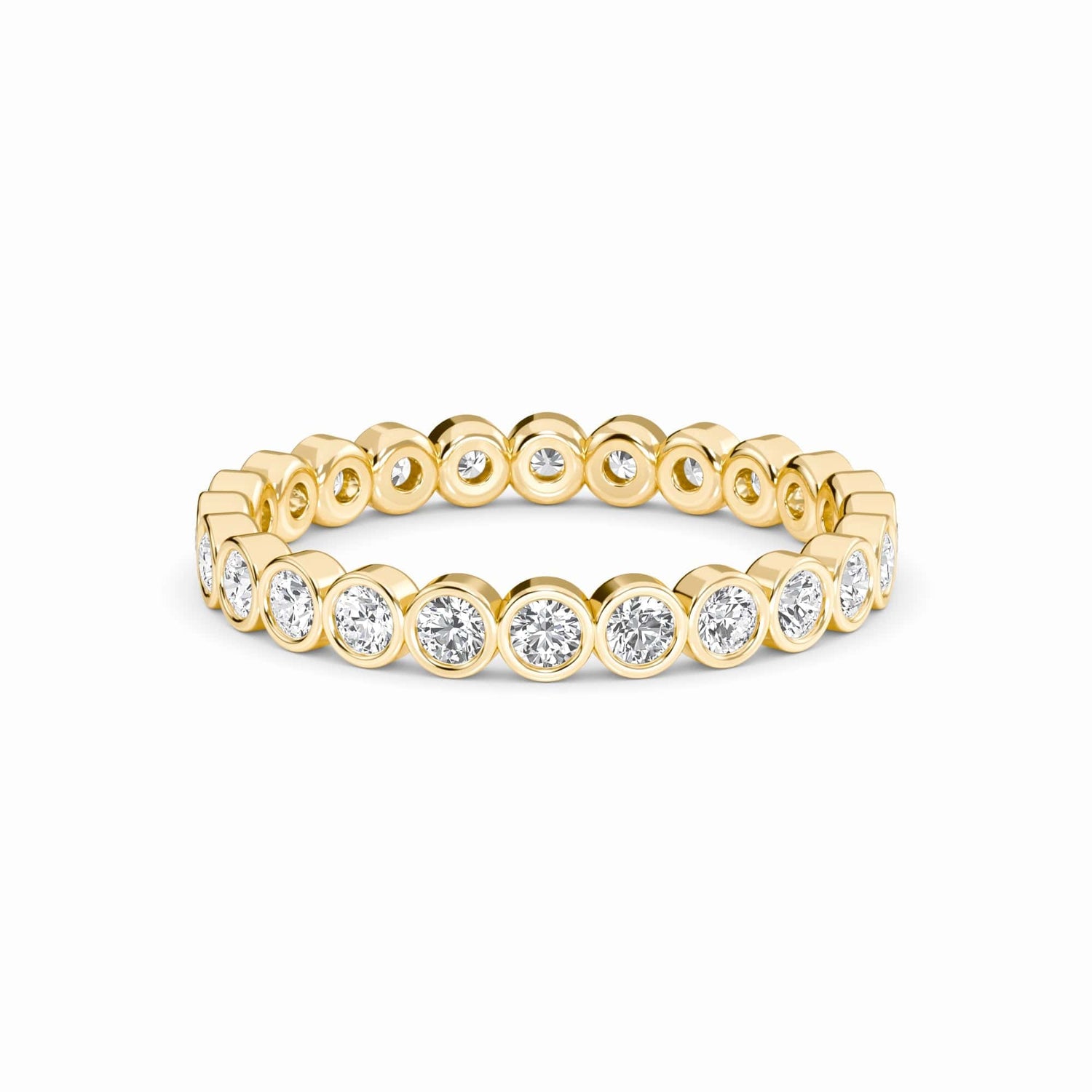 White Diamond Bezel Set Eternity Band Ring - Zara