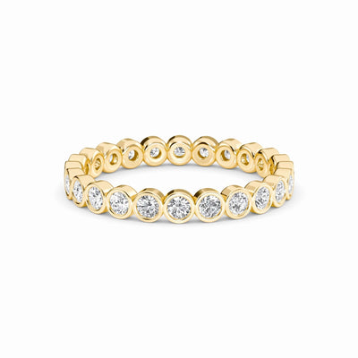 White Diamond Bezel Set Eternity Band Ring