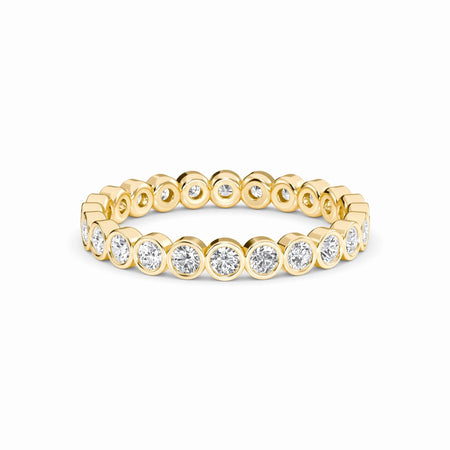 White Diamond Bezel Set Eternity Band Ring - Zara