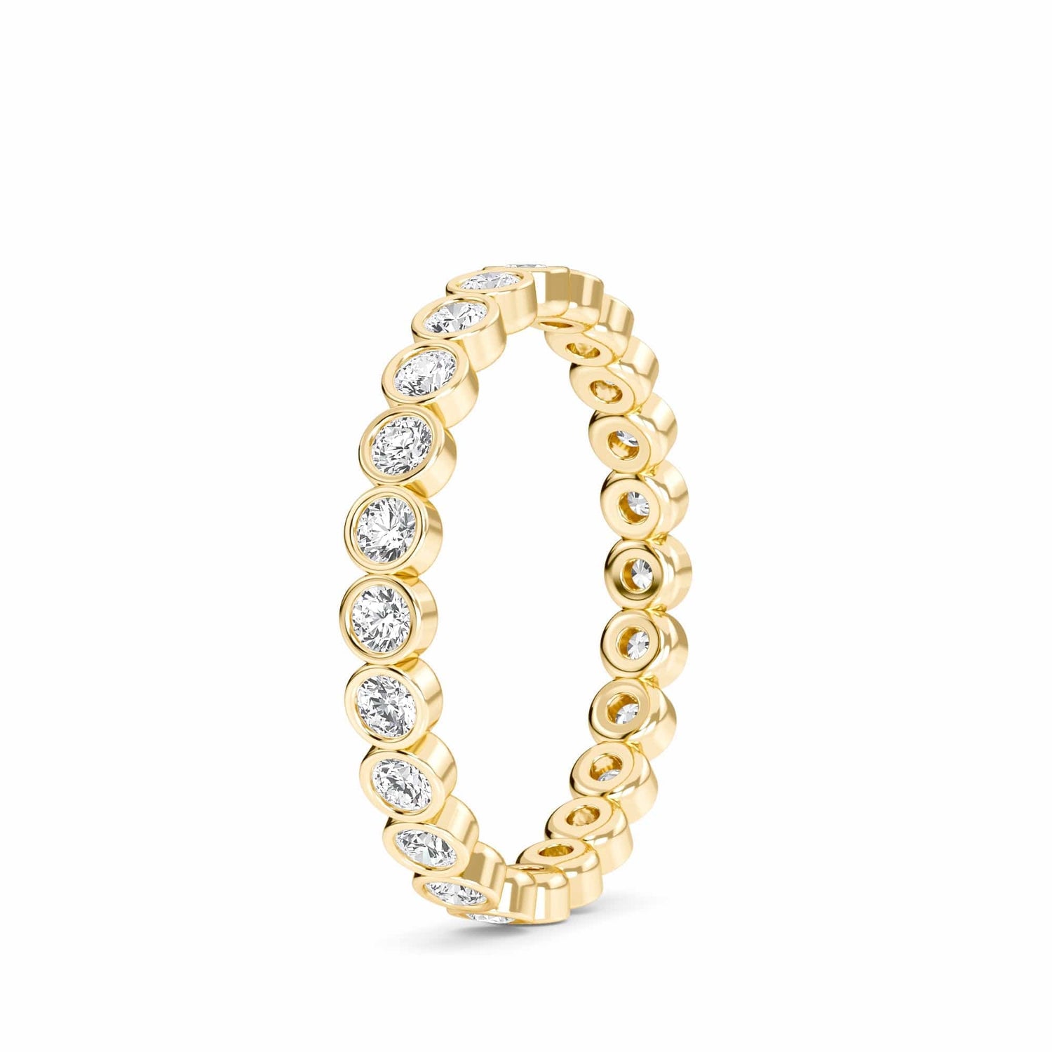 White Diamond Bezel Set Eternity Band Ring - Zara