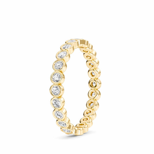 White Diamond Bezel Set Eternity Band Ring - Zara
